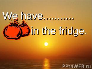 We have........... ......... in the fridge.