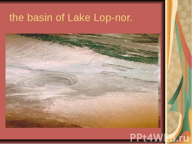 the basin of Lake Lop-nor.