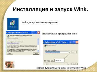 Инсталляция и запуск Wink. Файл для установки программы Инсталляция программы Wi