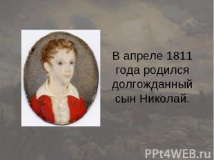 В апреле 1811 года родился долгожданный сын Николай.