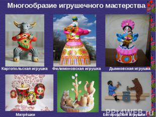 Многообразие игрушечного мастерства Каргопольская игрушка Филимоновская игрушка