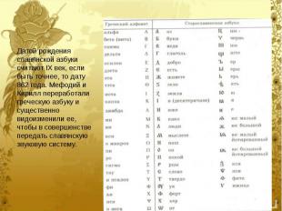 Датой рождения славянской азбуки считают IX век, если быть точнее, то дату 862 г