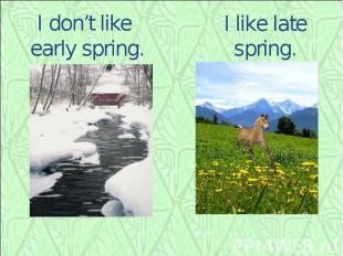 I don’t like early spring. I like late spring.