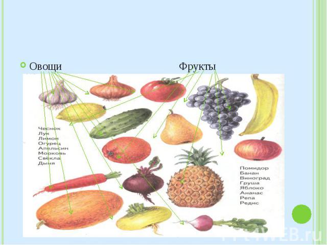 Овощи Фрукты