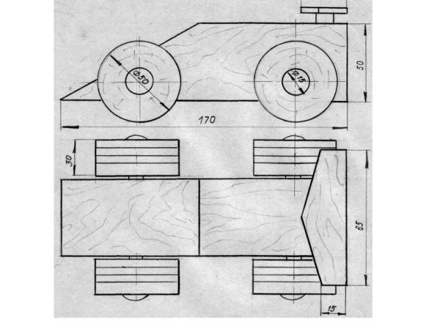 Машинка из дерева чертеж