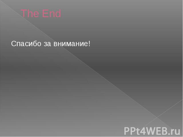 The End Спасибо за внимание!