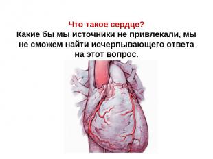 Что такое сердце? Какие бы мы источники не привлекали, мы не сможем найти исчерп