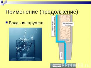 Применение (продолжение) Вода - инструмент