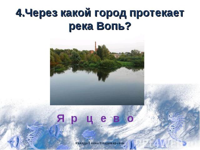 4.Через какой город протекает река Вопь?