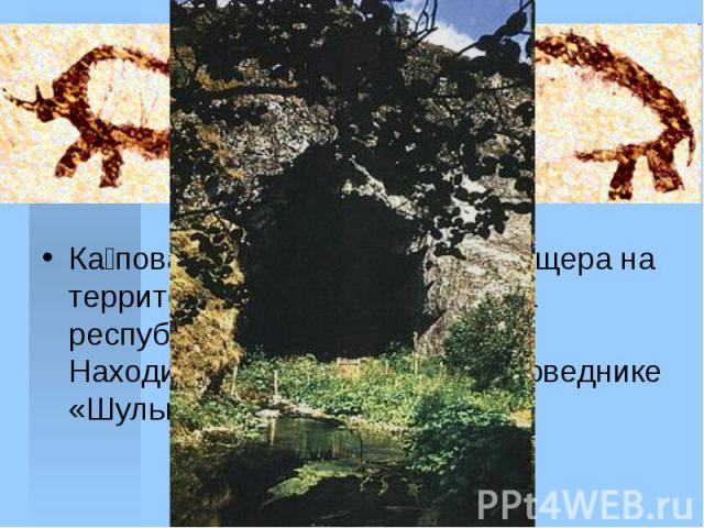 Ка пова пеще ра - карстовая пещера на территории Бурзянского района республики Башкортостан, РФ. Находится на реке Белой в заповеднике «Шульган-Таш».