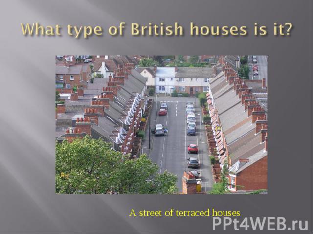 What type of British houses is it?A street of terraced houses