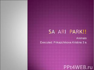 Safari park!! Animals Executed: Prikazchikova Kristina 3 a