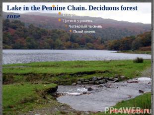 Lake in the Pennine Chain. Deciduous forest zone