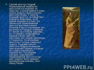 Святой апостол Андрей Первозванный первым из апостолов последовал за Христом, а