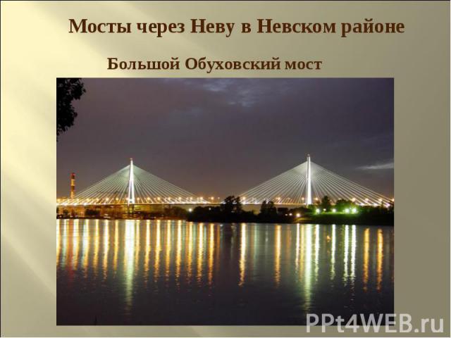 Мосты через Неву в Невском районе Большой Обуховский мост