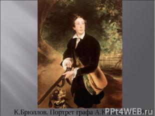 К.Брюллов. Портрет графа А.К.Толстого. 1836