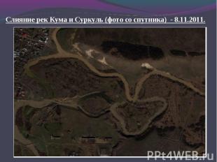 Слияние рек Кума и Суркуль (фото со спутника) - 8.11.2011.