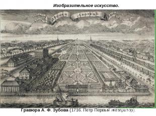 Изобразительное искусство. Гравюра А. Ф. Зубова (1716. Петр Первый император).