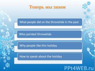 Теперь мы знаем What people did on the Shrovetide in the past Who painted Shrove