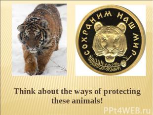 Think about the ways of protecting these animals!