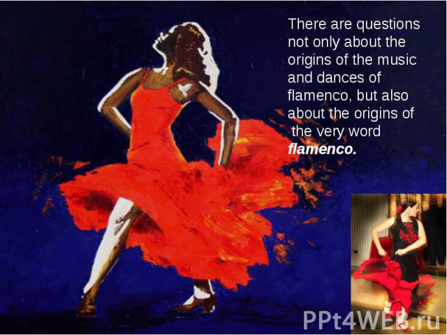 There are questions not only about the origins of the music and dances of flamenco, but also about the origins of the very word flamenco.