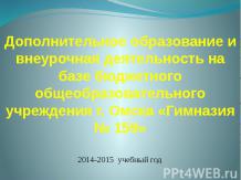 Дополнительное образование 1 - 4 классы