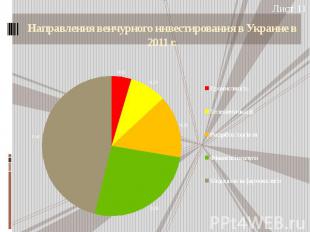 Направления венчурного инвестирования в Украине в 2011 г.