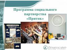 Программа социального партнерства "Приток" 2014