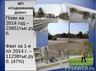 План на 2014 год – 23651тыс.руб. План на 2014 год – 23651тыс.руб. Факт за 1-е п/