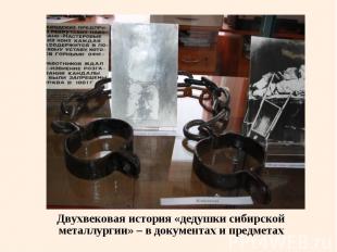 Двухвековая история «дедушки сибирской металлургии» – в документах и предметах Д