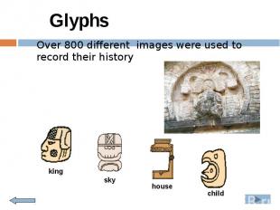 Glyphs Over 800 different images were used to record their history