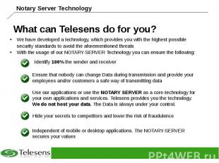 What can Telesens do for you?