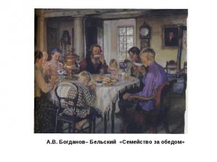 А.В. Богданов– Бельский «Семейство за обедом»