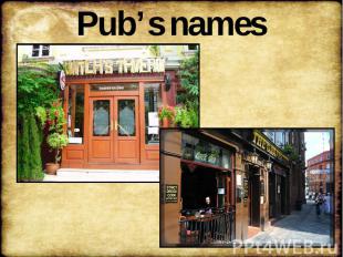 Pub’s names
