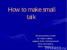 How to make small talk