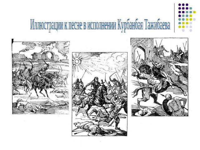 Иллюстрации к песне в исполнении Курбанбая Тажибаева