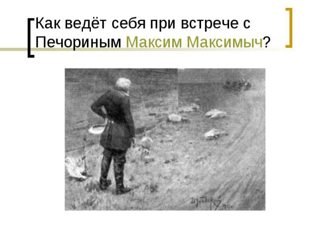 Как ведёт себя при встрече с Печориным Максим Максимыч?