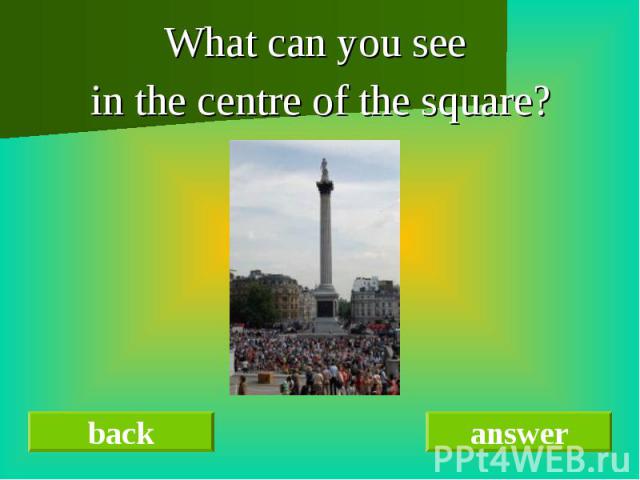 What can you see What can you see in the centre of the square?