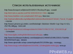 Список использованных источников: http://www.livesport.ru/l/photo/2010/02/17/hoc