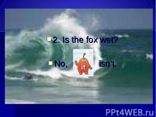 2. Is the fox wet?No, isn’t.