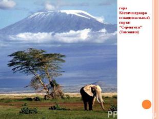 гора Килиманджаро и национальный парки “Серенгети” (Танзания)