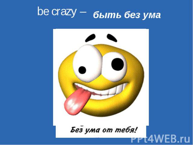 be crazy – быть без ума
