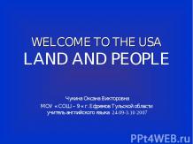 Welcome to the USA. Land and People