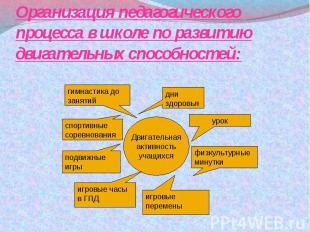 Организация педагогического процесса в школе по развитию двигательных способност