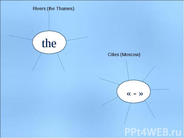Rivers (the Thames) Cities (Moscow)