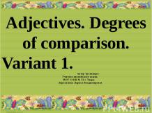 Adjectives. Degrees of comparison. Variant 1