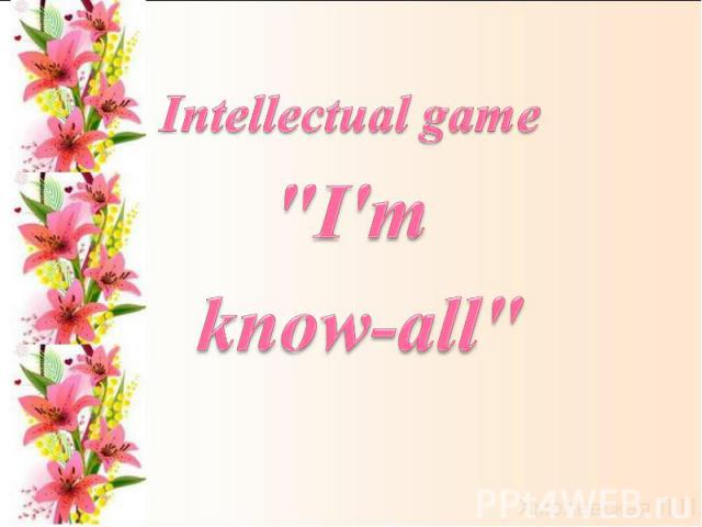 Intellectual game 