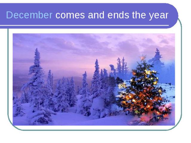 December comes and ends the year