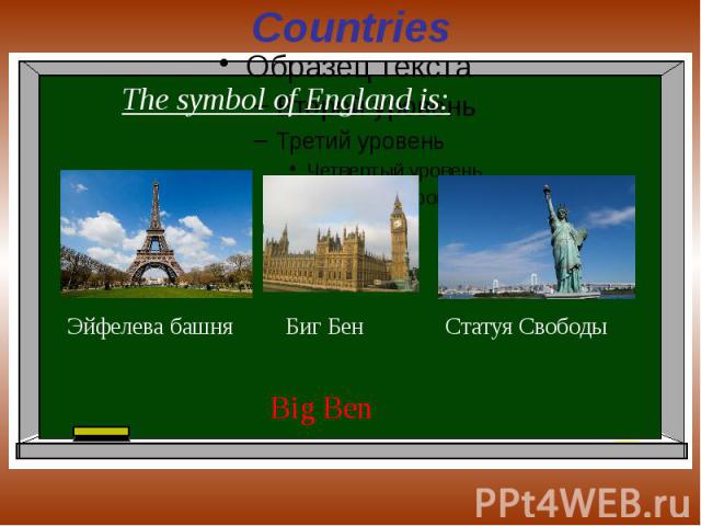Countries The symbol of England is: