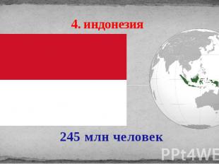 4. индонезия 245 млн человек